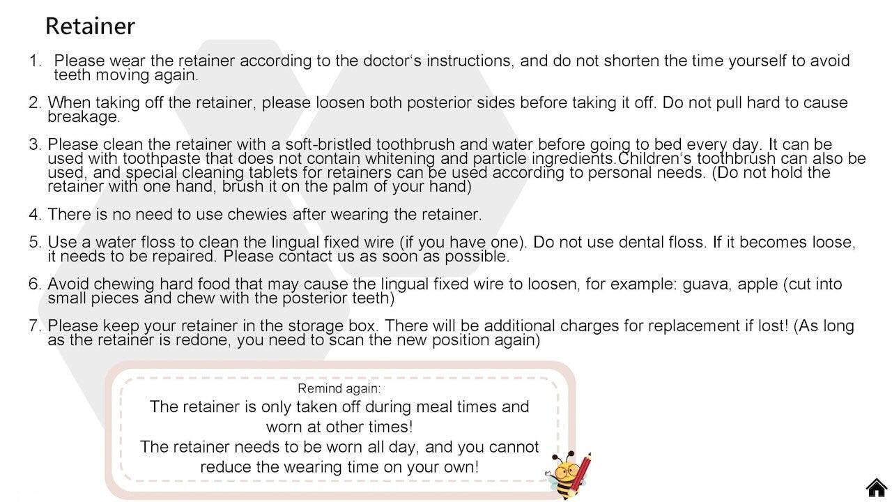 隱適美隱形牙套叮嚀小卡 - Retainer